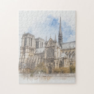 Notre-Dame-Aquarell, Kathedralenkunst Paris