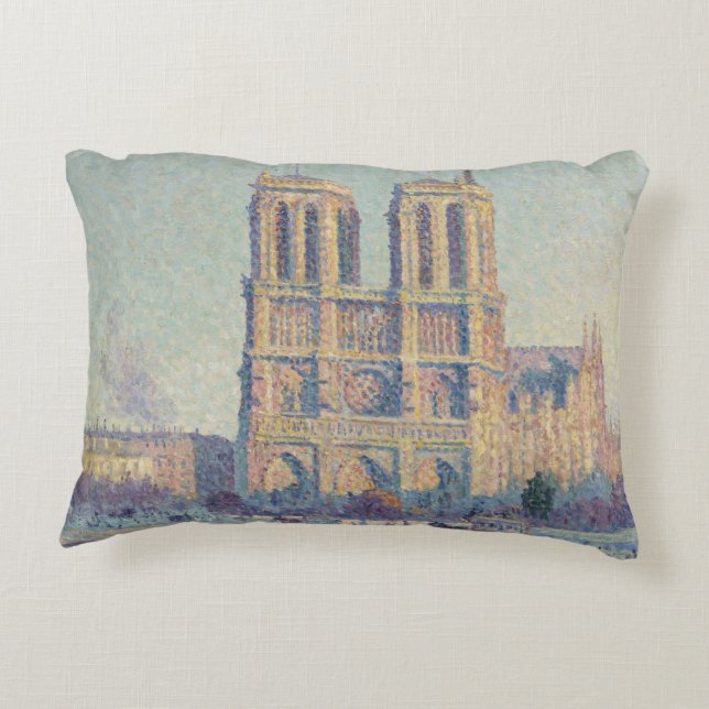 Notre Dame Cathedral Paris - Klassische Malerei Dekokissen (Rückseite)