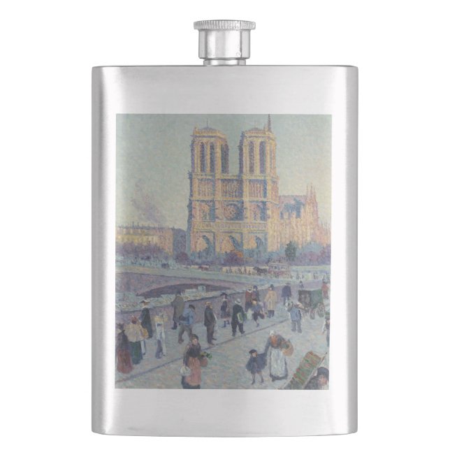 Notre Dame Cathedral Paris - Klassische Malerei Flachmann (Vorderseite)