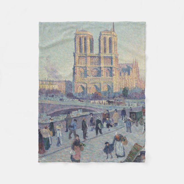 Notre Dame Cathedral Paris - Klassische Malerei Fleecedecke (Vorderseite)