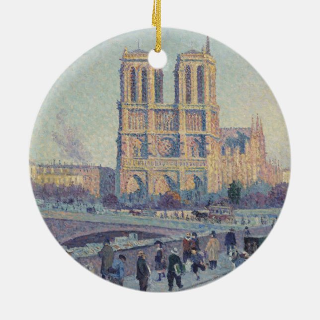 Notre Dame Cathedral Paris - Klassische Malerei Keramik Ornament (Hinten)