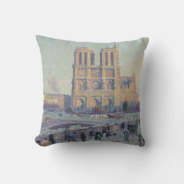 Notre Dame Cathedral Paris - Klassische Malerei Kissen (Vorderseite)