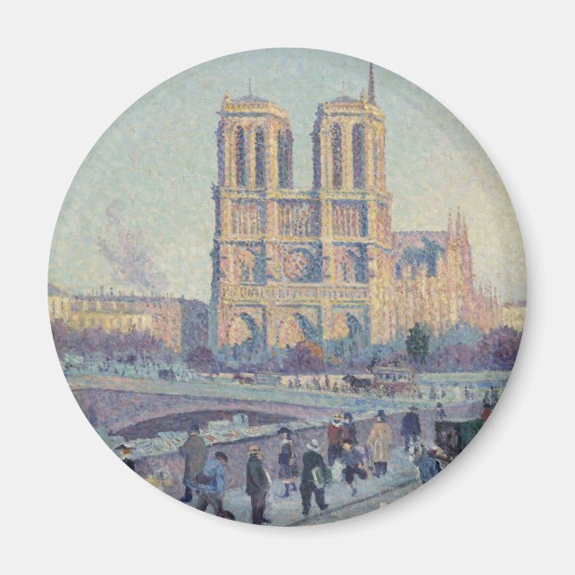 Notre Dame Cathedral Paris - Klassische Malerei Magnet (Vorne)