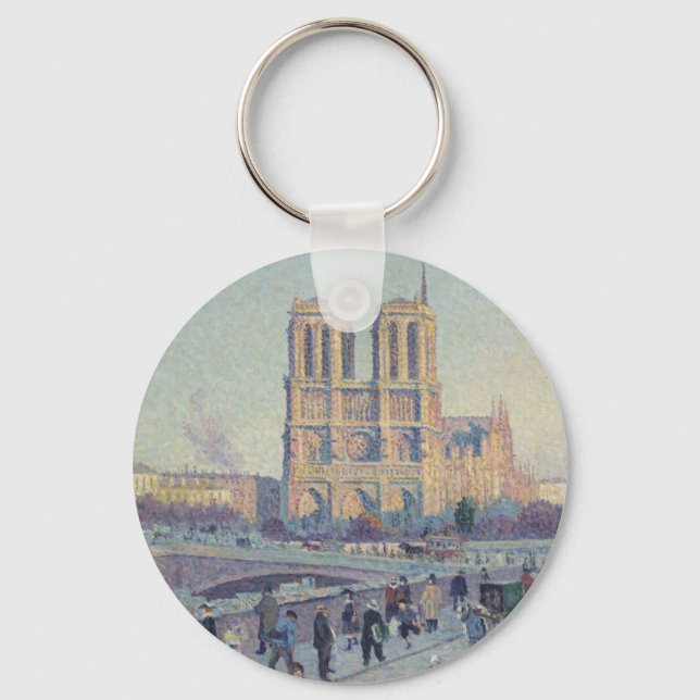 Notre Dame Cathedral Paris - Klassische Malerei Schlüsselanhänger (Vorderseite)