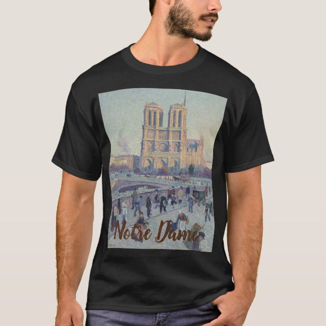 Notre Dame Cathedral Paris - Klassische Malerei T-Shirt (Vorderseite)