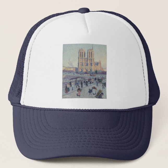Notre Dame Cathedral Paris - Klassische Malerei Truckerkappe (Vorderseite)
