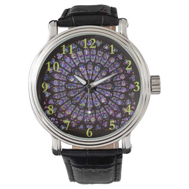 Notre Dame Cathedral Paris Rose Window Armbanduhr (Vorderseite)
