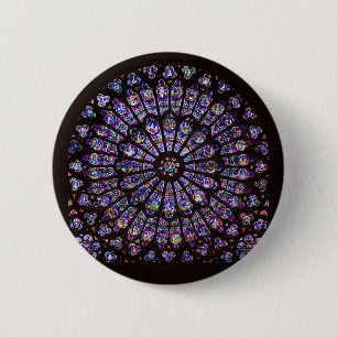 Notre Dame Cathedral Paris Rose Window Button
