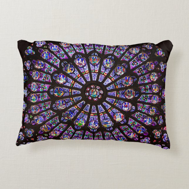 Notre Dame Cathedral Paris Rose Window Dekokissen (Rückseite)
