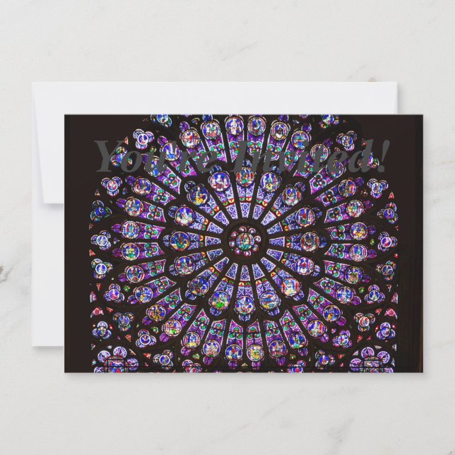 Notre Dame Cathedral Paris Rose Window Einladung (Vorderseite)