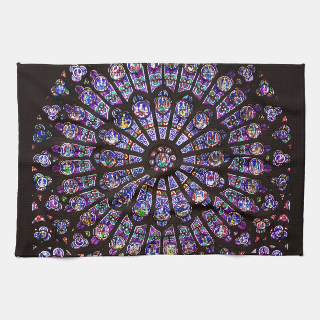Notre Dame Cathedral Paris Rose Window Geschirrtuch (Horizontal)