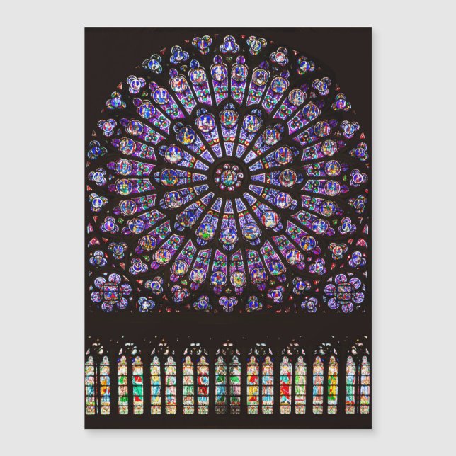 Notre Dame Cathedral Paris Rose Window Magnetkarte (Vorderseite)