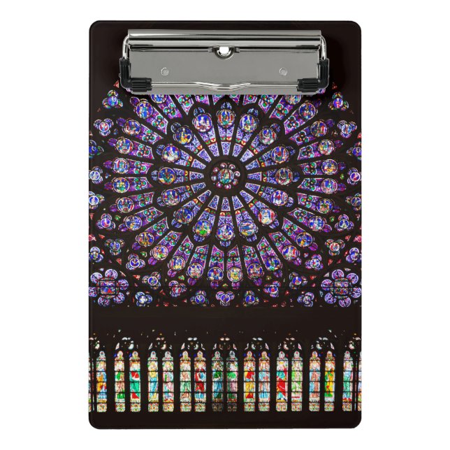 Notre Dame Cathedral Paris Rose Window Mini Klemmbrett (Vorderseite)
