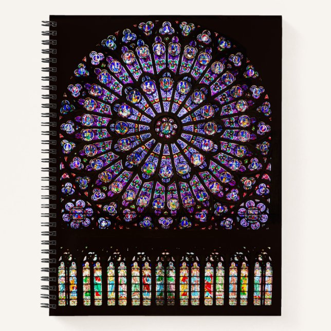 Notre Dame Cathedral Paris Rose Window Notizbuch (Vorderseite)