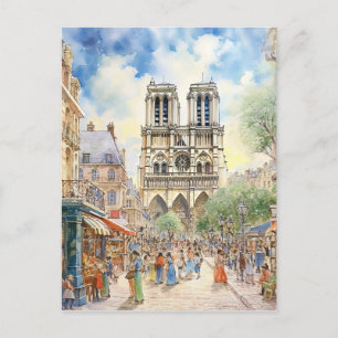 Notre Dame Cathedral Pariser Szene Kunst Postkarte