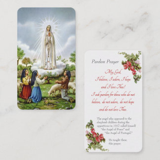 Notre-Dame de Fatima - Carte de "prière de pardon"