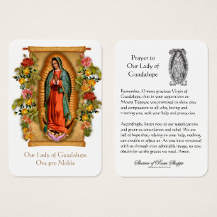 Notre-Dame de Guadalupe Vierge Marie Prière Carte