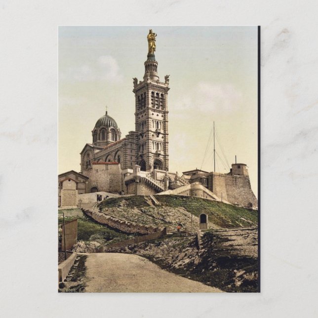 Notre Dame de la Garde II, Marseilles, Frankreich Postkarte (Vorderseite)