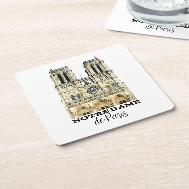 Notre-Dame de Paris-Andenken-Frankreich-Kathedrale Rechteckiger Pappuntersetzer (angewinkelt)