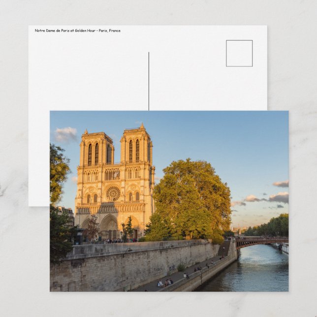 Notre Dame de Paris at Golden Hour - Paris, Frankr Postkarte (Vorne/Hinten)