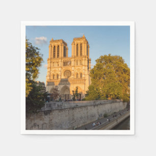 Notre Dame de Paris at Golden Hour - Paris, Frankr Serviette