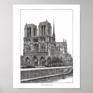 Notre Dame de Paris Cathedral Poster
