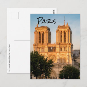 Notre Dame de Paris in der goldenen Stunde - Paris Postkarte