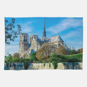 Notre Dame de Paris in Frankreich Geschirrtuch