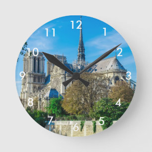 Notre Dame de Paris in Frankreich Runde Wanduhr