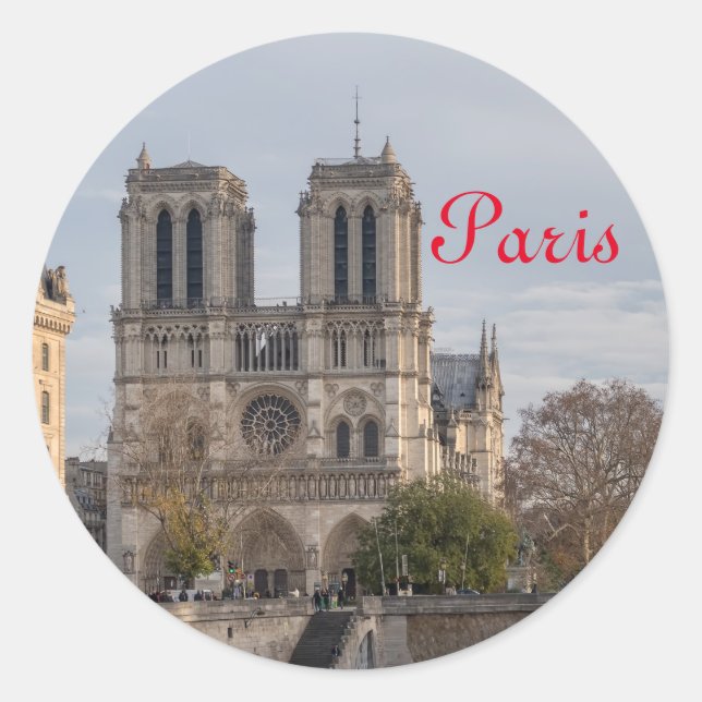Notre Dame de Paris Runder Aufkleber (Vorderseite)