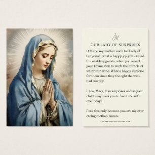 Notre Dame des Surprises Prière Carte Sainte catho