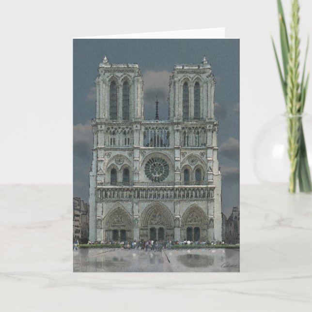 Notre Dame Facade Grußkarte Karte (Vorderseite)
