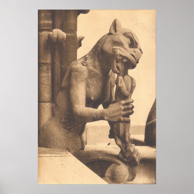 Notre Dame Gargoyle isst eine Snackbar Poster (Vorne)