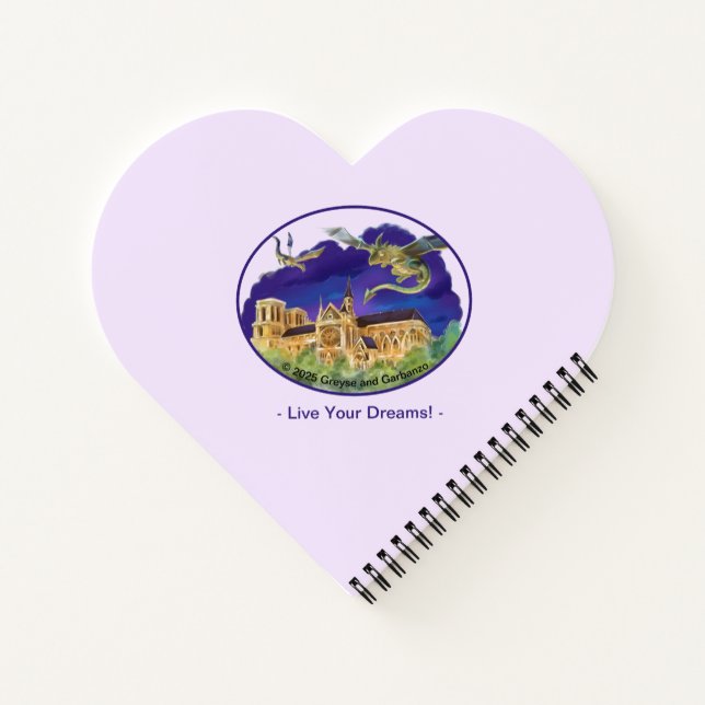 Notre Dame Heart Shaped Notebook - Dreams Notizbuch (Rückseite)