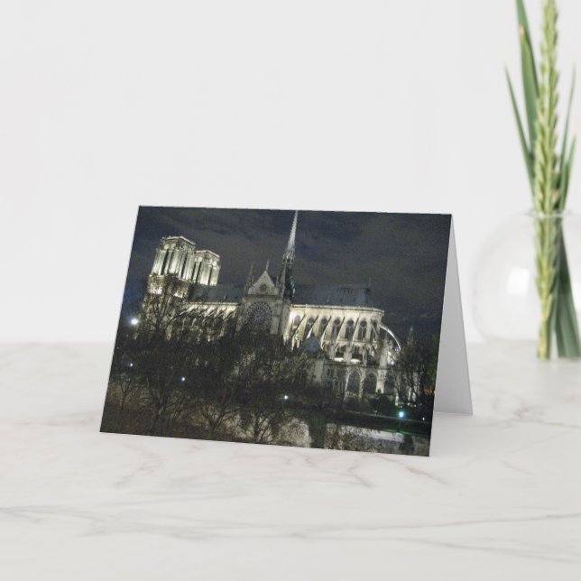 Notre Dame in der Nacht Karte (Vorderseite)