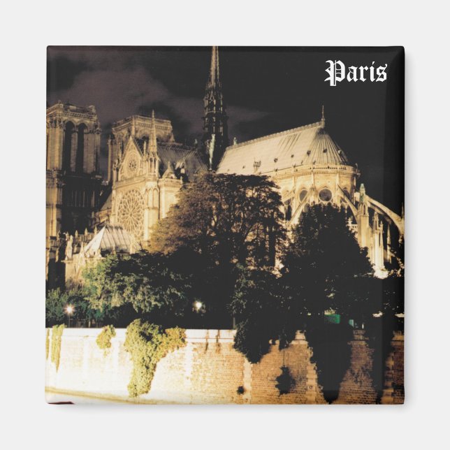 Notre Dame in der Nacht. Paris, Frankreich Magnet (Vorne)