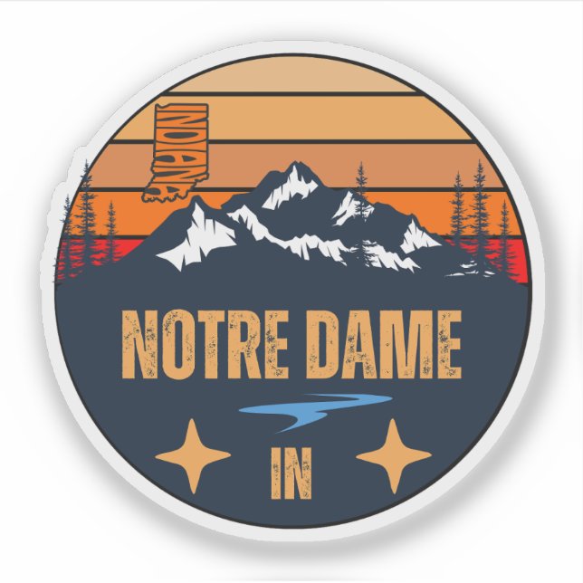 Notre Dame, Indiana Aufkleber (Vorderseite)