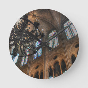 Notre Dame interior Runde Wanduhr