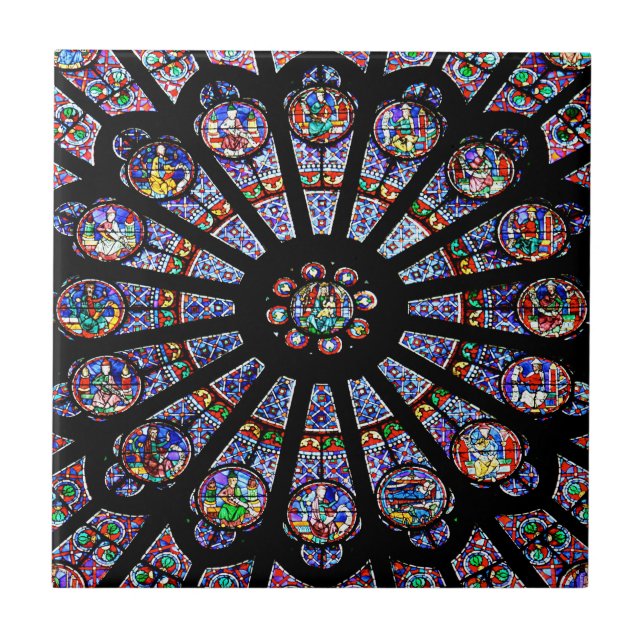 Notre-Dame-Kathedrale Buntes festes Glas Fliese (Vorderseite)
