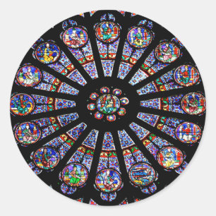 Notre-Dame-Kathedrale Buntes festes Glas Runder Aufkleber