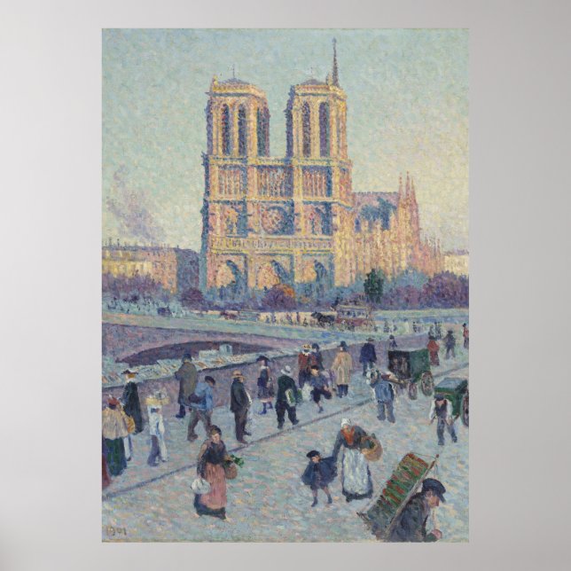 Notre Dame Kathedrale Paris Frankreich Gemälde Poster (Vorne)