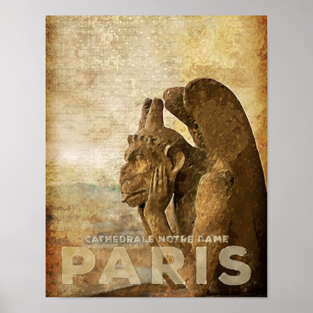 Notre Dame Kathedrale Paris, le Stryga Chimera Poster (Vorne)