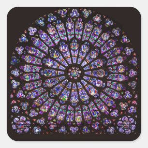 Notre-Dame-Kathedrale Paris Rosenfenster Quadratischer Aufkleber