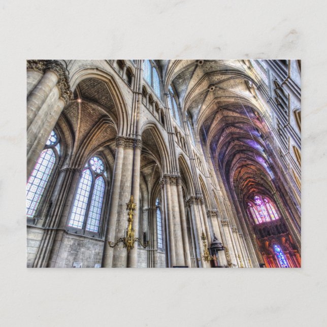 Notre Dame Kathedrale Reims Feiertagspostkarte (Vorderseite)