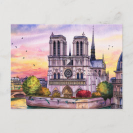 Notre-Dame Kathedrale von Paris Aquarell Postkarte