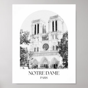 Notre Dame Paris Arch Foto Print Poster