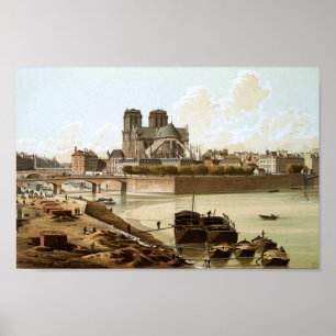 Notre Dame, Paris, Frankreich, Hoffbauer, Vintag Poster