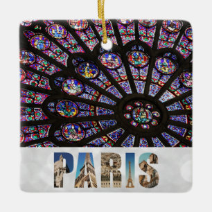 Notre Dame Paris Kathedrale verkleidetes Glasfenst Keramikornament