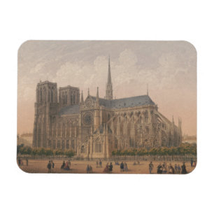 Notre Dame, Paris Lithograph von Charles Rivière Magnet