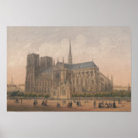 Notre Dame, Paris Lithograph von Charles Rivière